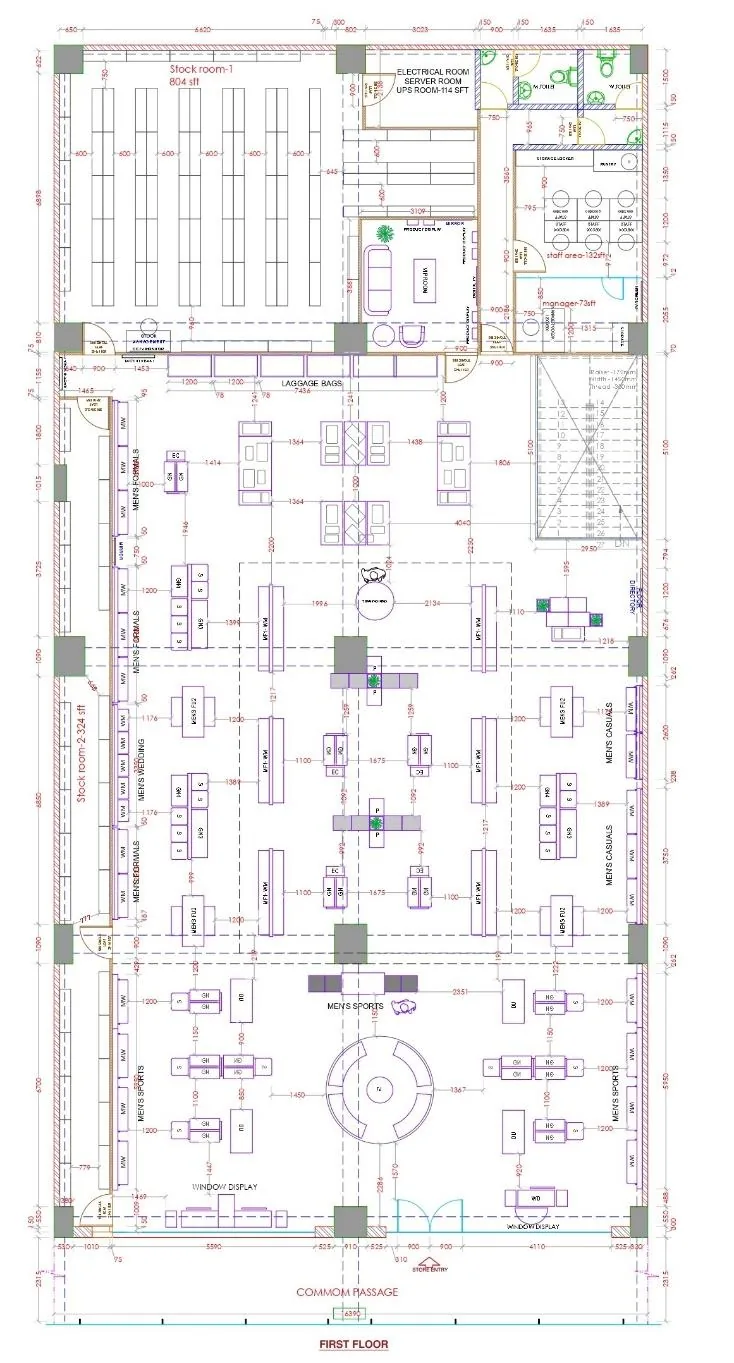 2D retail layout plan