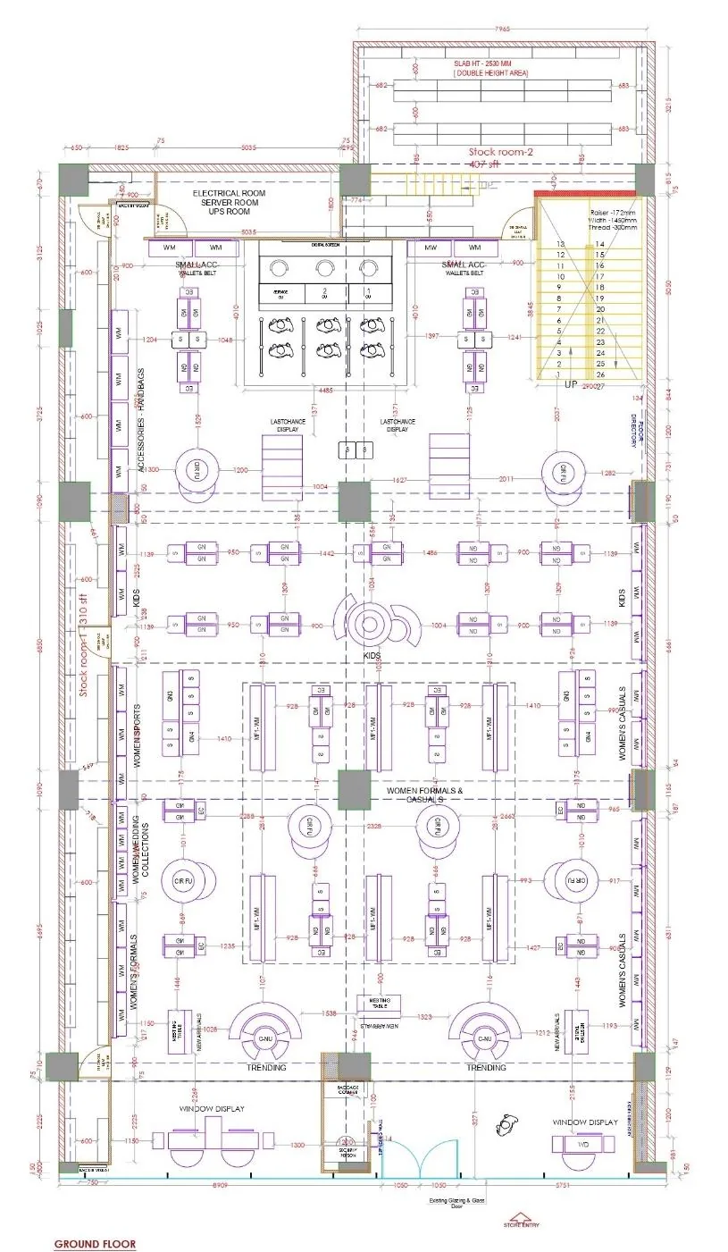 2D retail planning drawing from supplied company profile