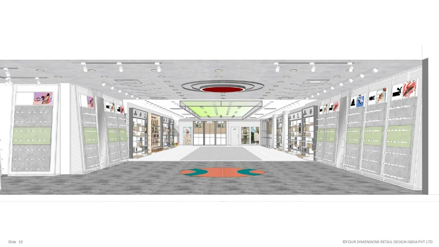 3D showroom design concept from supplied company profile